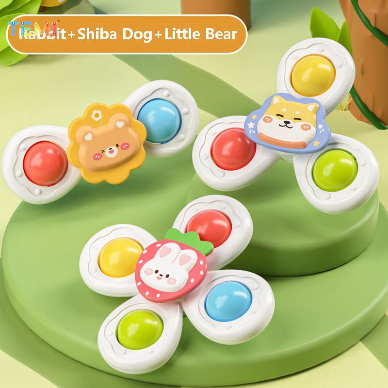 TEMI 3-potong Baby Spinner Cute Animal Flower Spinning Cartoon Cartoon ...