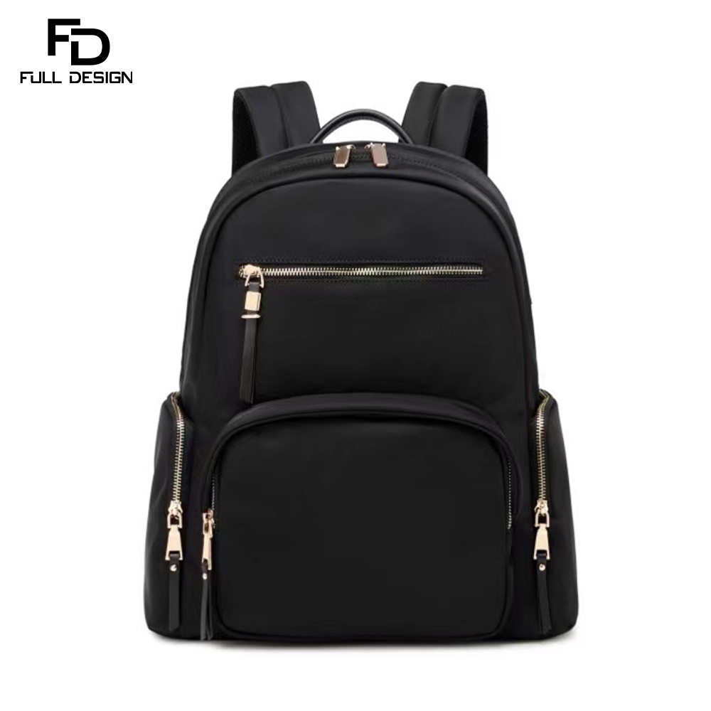 FULL DESIGN Women Laptop Backpack Waterproof High-Capacity Pink Black ...