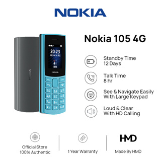 Nokia 105 2G/4G Basic Phone 1.8 Inches 1450 mAh Dual Sim Extra Long Standby Feature Phone Original Brand New