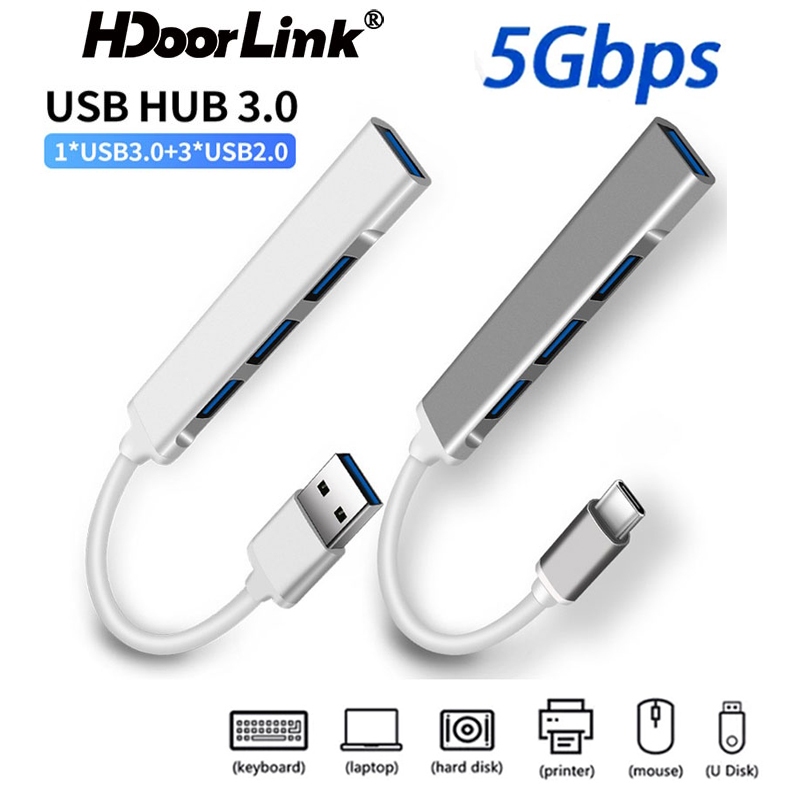HdoorLink USB HUB Type C Hub USB 4 in 1 Splitter High Speed USB 3.0 HUB ...