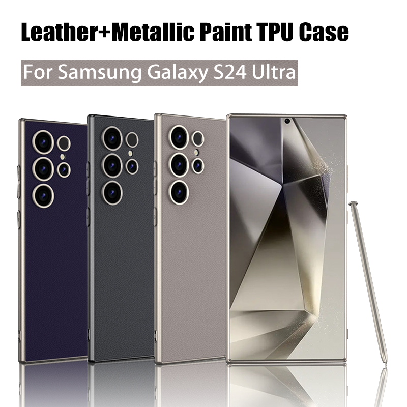 Leather Phone Case For Samsung Galaxy S25 S24 Ultra Full Cover Shell ...