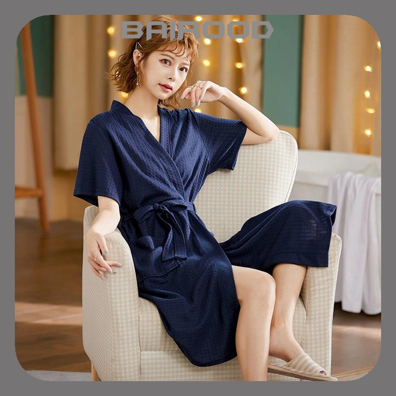 110KG Japanese Kimono Couple Robe Summer Short Sleeve Bath Robe Men ...
