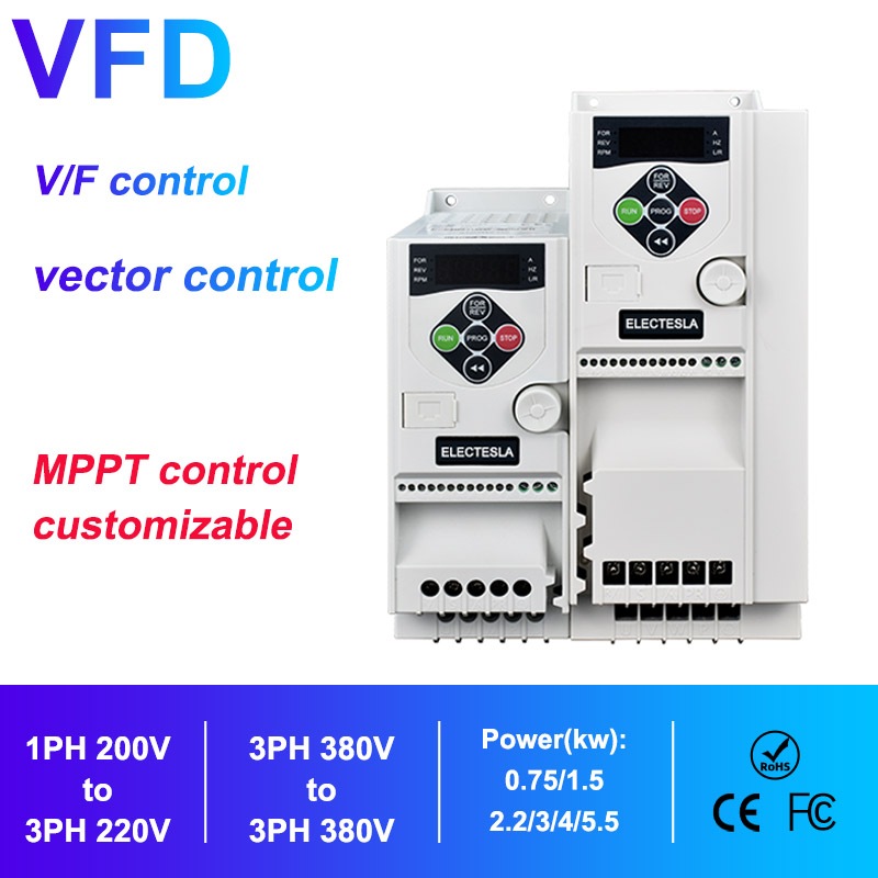 2.2KW 3HP Economical Mini VFD Variable Frequency Drive 3 Phase 380V ...