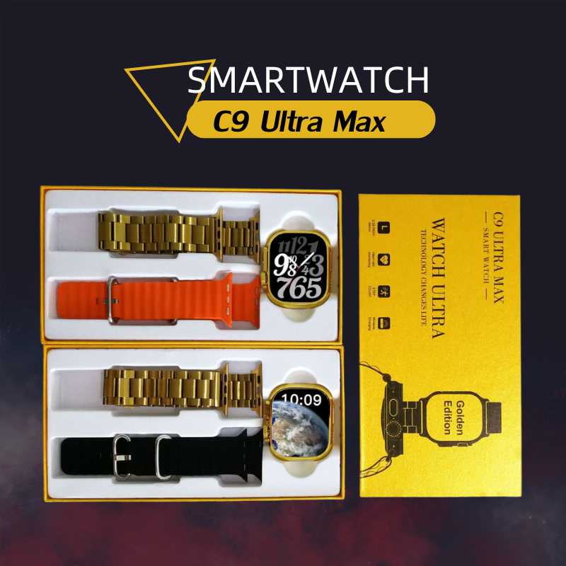WATCH9 Ultra MAX Gold Smart Watch iOS Android Male Waterproof GPS ...