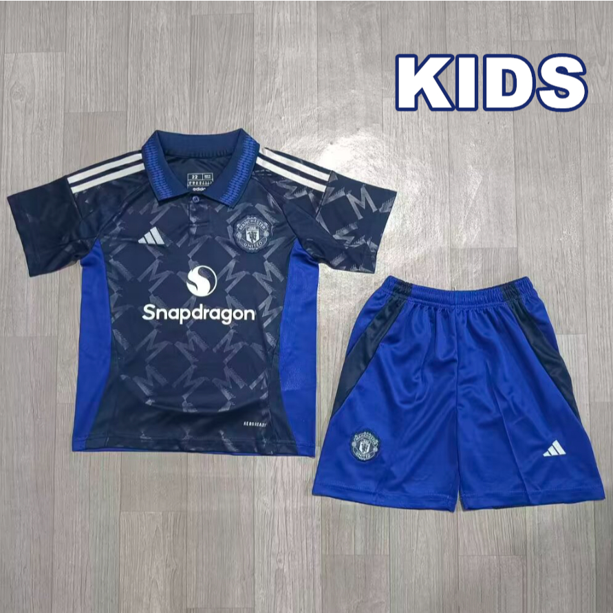 24/25 Man-Utd MU Away children's football jersey set top quality ...