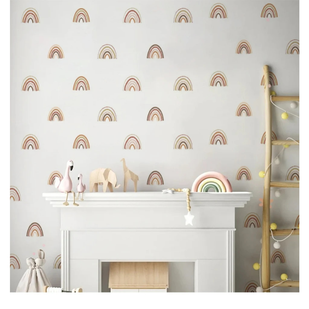 Boho Rainbow Wall Decals Wall Stickers Wallpaper Kids Nursery Girls ...