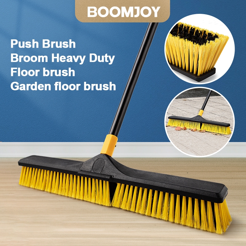 Eyliden 60cm Heavy Duty Push Broom, Large Outdoor Stiff Sweeping Brooms with 157cm Enhanced