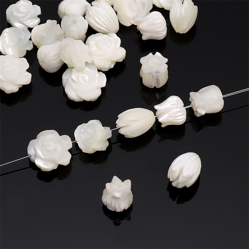 Flower Shaped Shell Beads Natural Horseshoe Shell Beads Orchid/Lily of ...