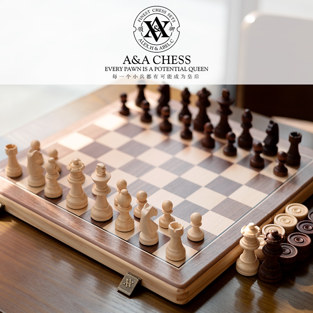 Vintage Arts & Crafts Boho Chic Chess-Checker Board With Storage