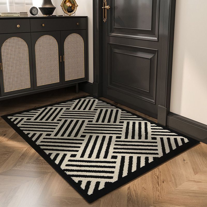 Simple Black Floor Mat Retro Entryway Mat Bathroom Non-slip Mat Kitchen ...