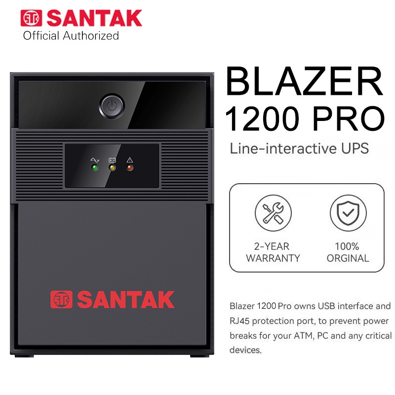 SANTAK 1200VA / 600W UPS Backup Power Supply with AVR for Computer ...