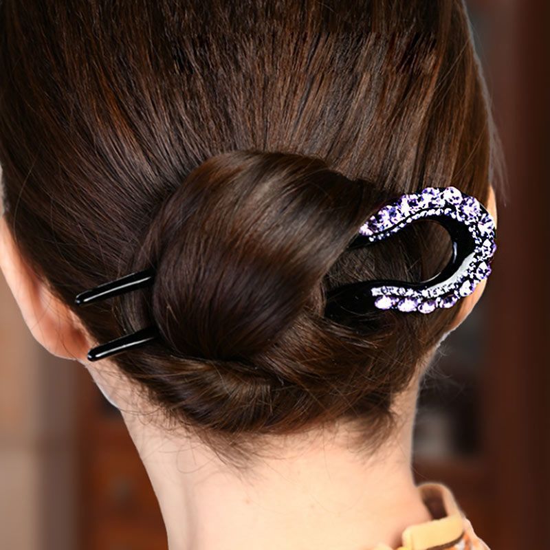 Diamond Comb Top Clip Side Clip Half Ball Hair Clip Elegant Simple Hair ...