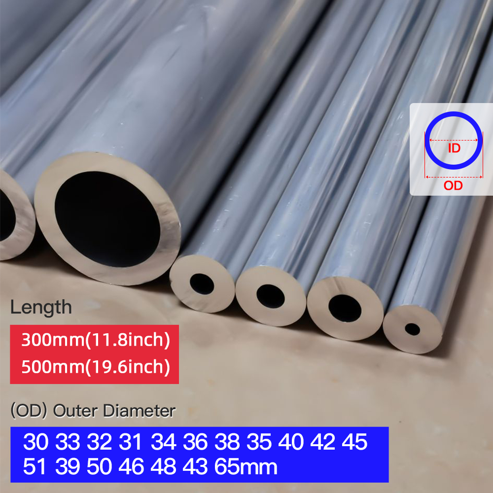 12" 6061 Aluminum Hollow Tube – 30mm OD X 16.5/18.5/27mm ID – 300mm Long – 3 Pack