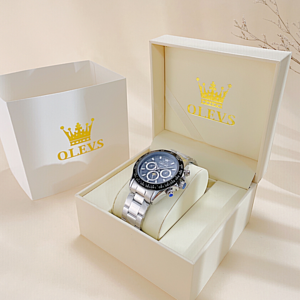 OLEVS Exquisite White Leather Box And Bag | Shopee Malaysia