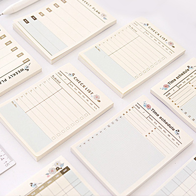 60 Sheets Simple Memo Pads Kawaii To Do List Weekly Planner Sticky ...