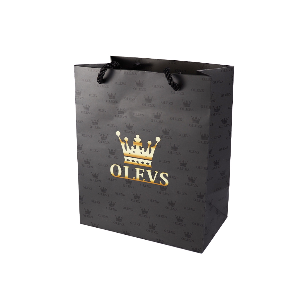 OLEVS Exquisite Black Logo Bag And White Leather Box | Shopee Malaysia
