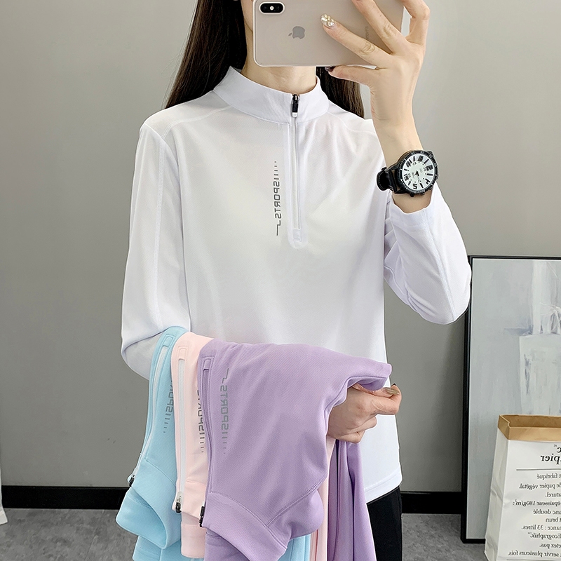 Outdoor Sports Stand-Up Collar Quick-Drying Clothes Women Spring Autumn ...