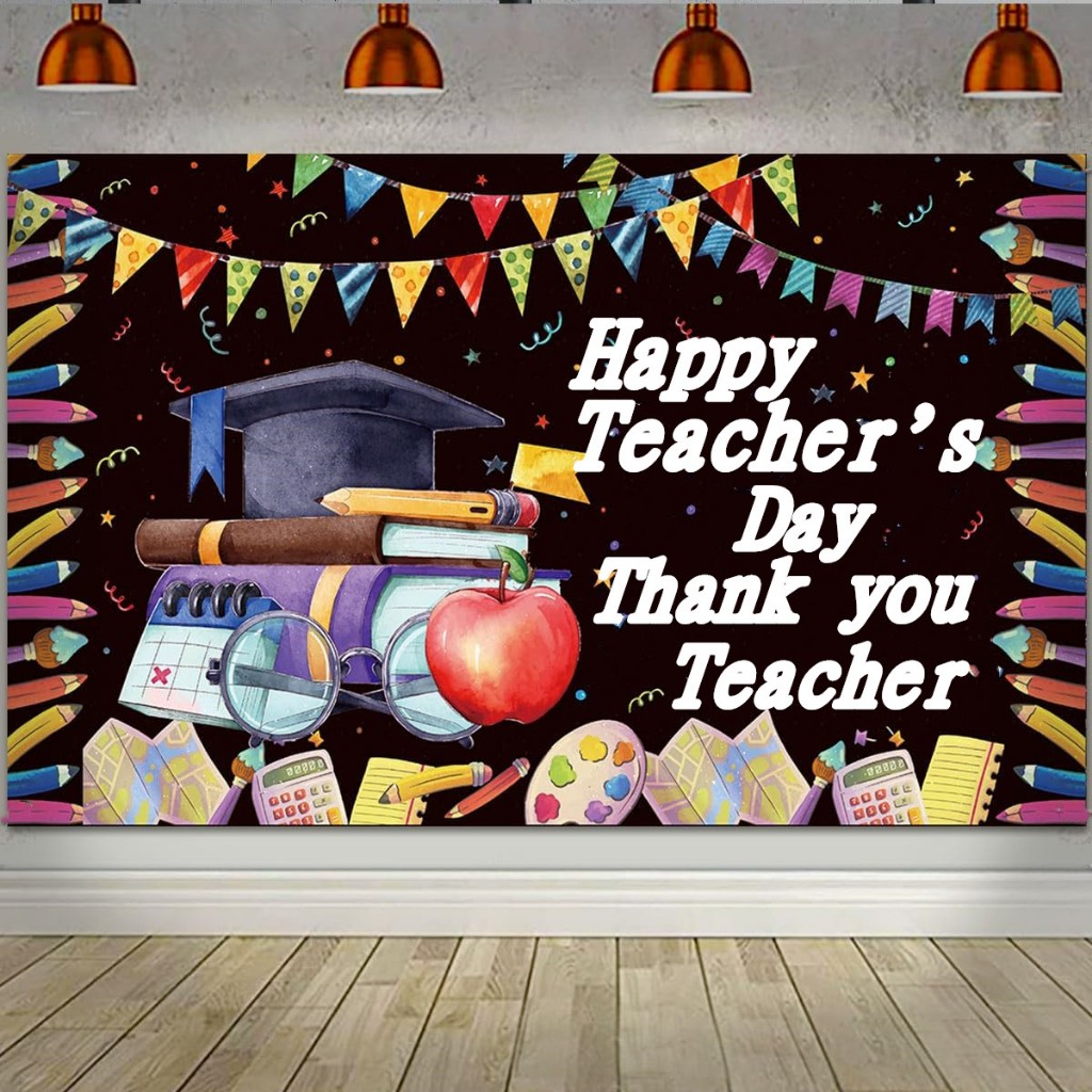 Happy Teacher's Day Banner Thank You Teachers Photo Backdrop Teachers ...