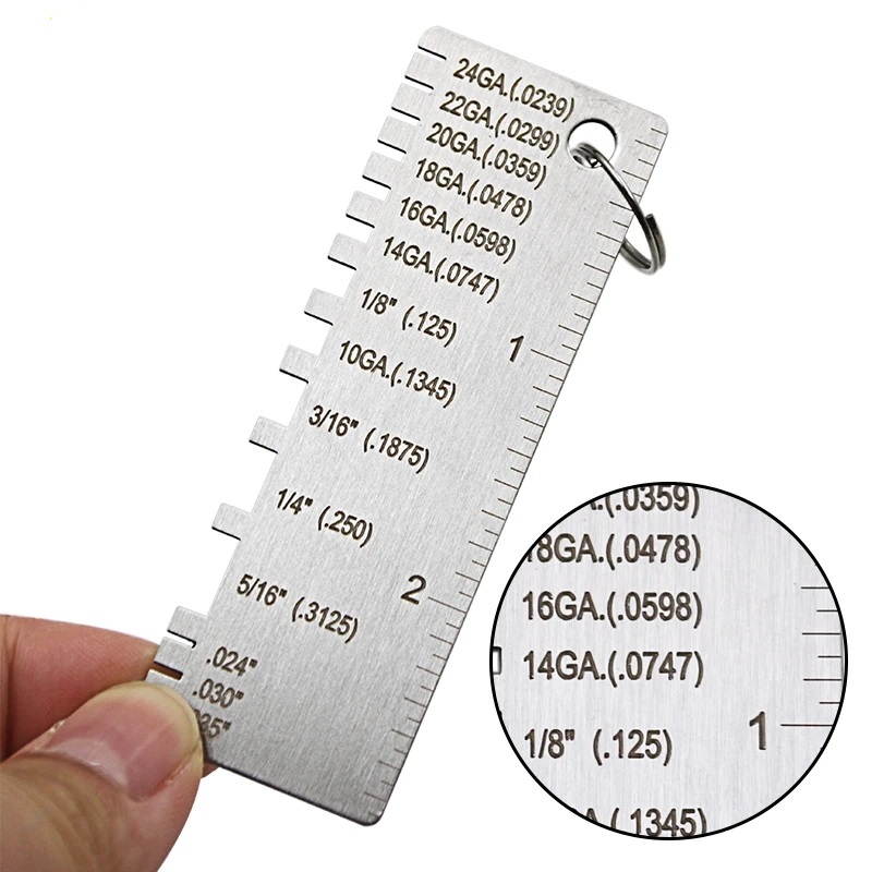 Metal Sheet Thickness Gauge Welding Gage Soldering Inspection Tools Stainless Steel Portable Welder Ruler Wire Gauge I237769398