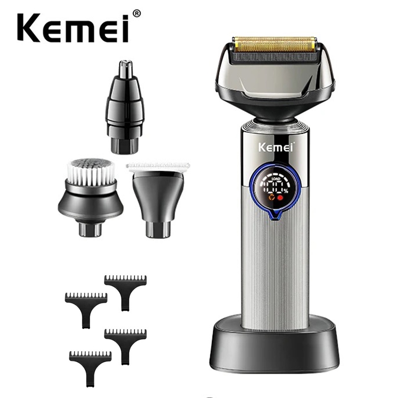 Kemei Electric Razor Men Rechargeable Foil Shavers Waterproof 4 in 1 ...