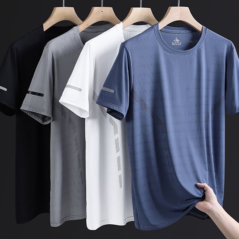 【From Perak】ProMan men quick dry t shirt bju tshirt lelaki casual printing  short sleeve Ice silk fabric breathable, comfortable and elastic white