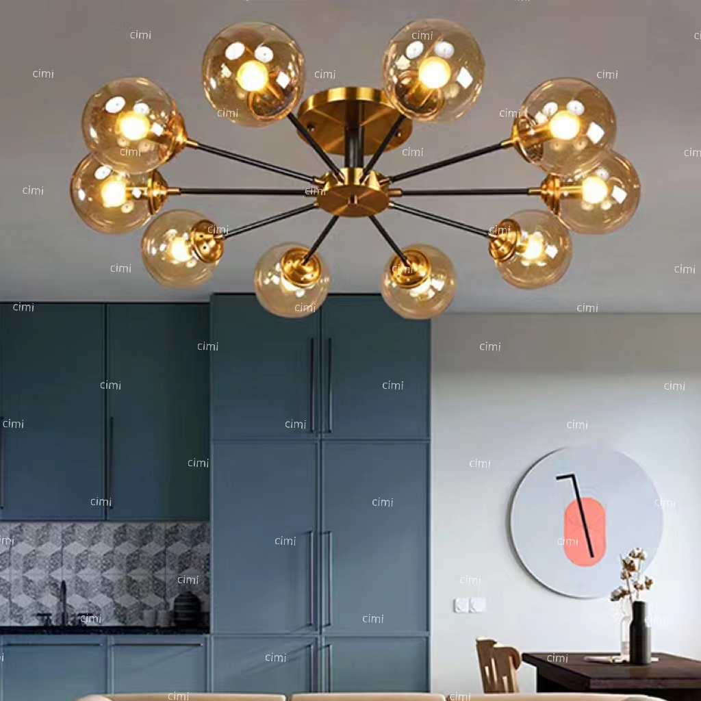 【3 colors】Nordic living room light LED glass ceiling light Modern ...