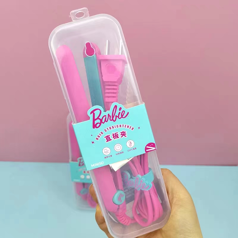 miniso barbie 65th anniversary straight clip curling rod | Shopee Malaysia
