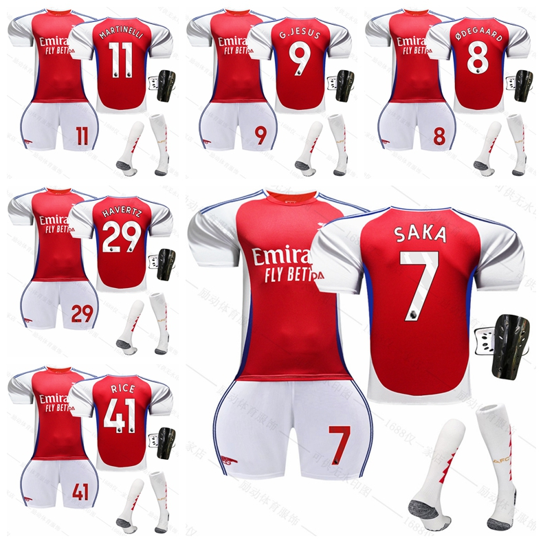 202425 Season Arsenal Home Football Adult Kids Jersey Kit Saka