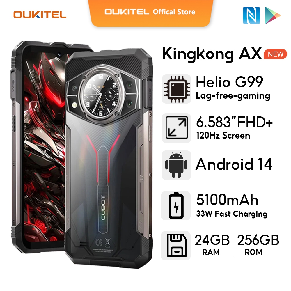 OUKITEL Cubot Kingkong AX Android 14 24GB+256GB 120Hz 6.583