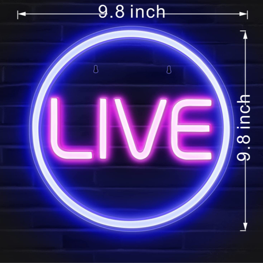 ON AIR Panneau néon – Panneau Live On Air pour streaming/jeux/studio d'enregistrement – Lumières LED pour streamers/joueurs/influenceurs – Alimenté par USB avec interrupteur marche/arrêt
