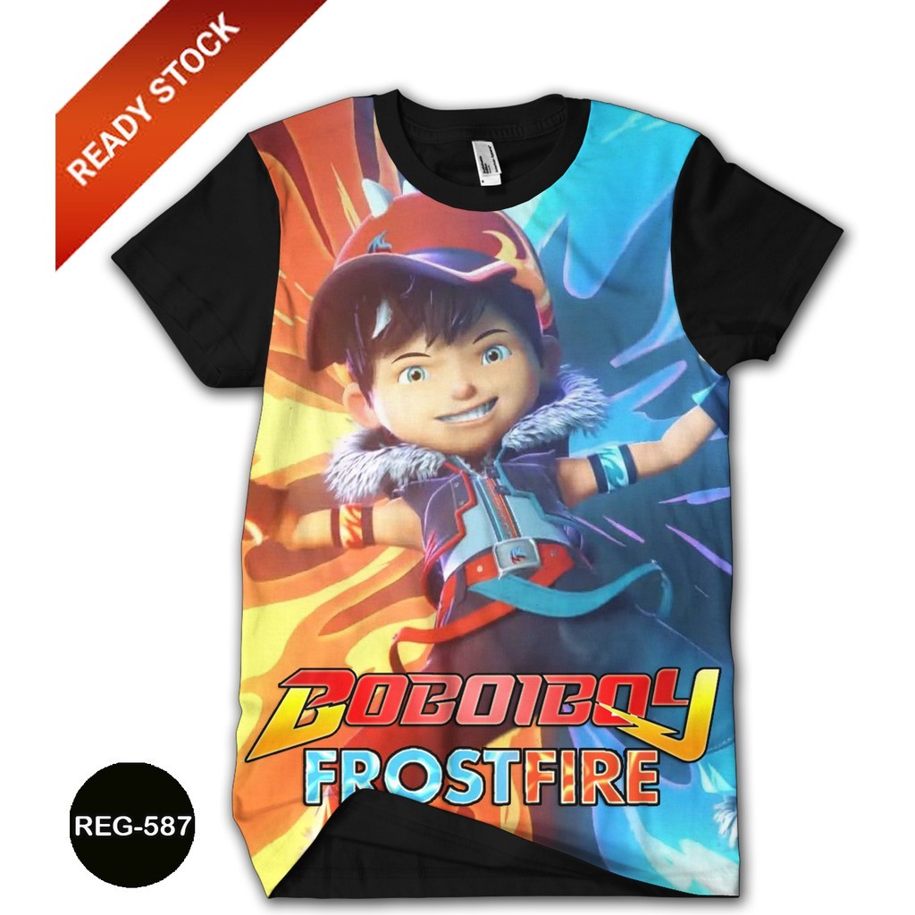 【In Stock】2024 New Baju Boboiboy Frost Fire T-Shirt Boboiboy The Movie ...