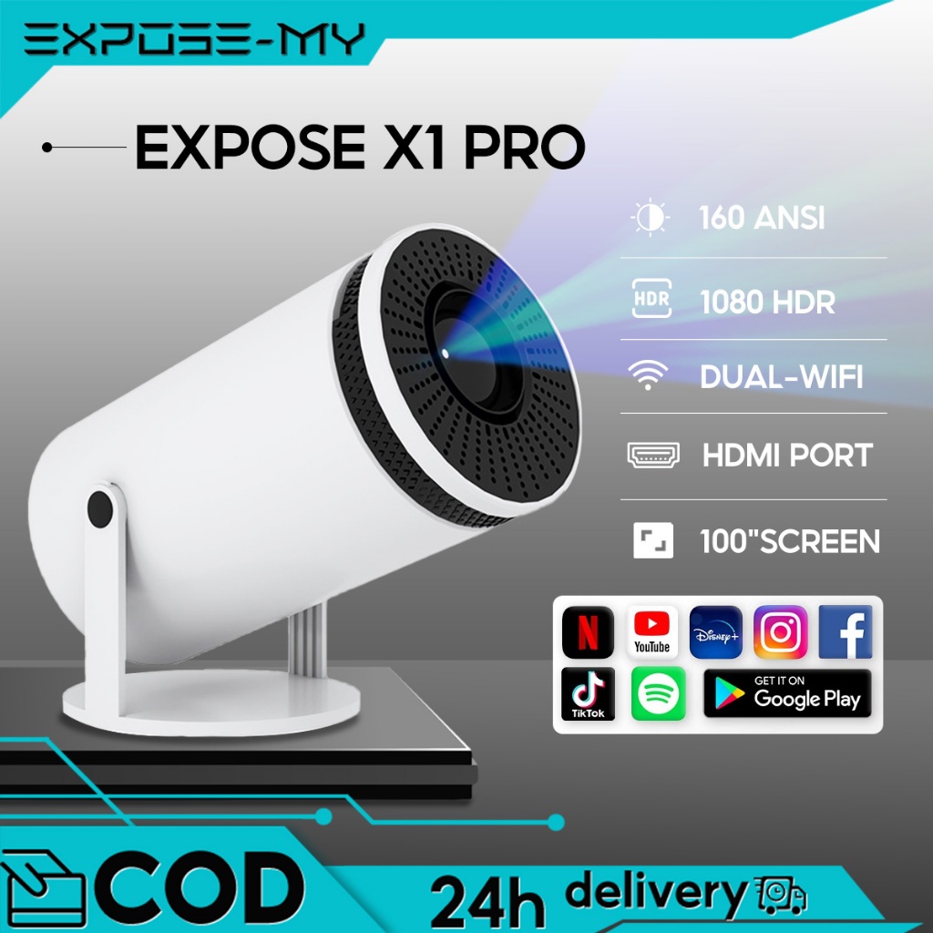 EXPOSE 4K WIFI Projector Mini FHD 8000 Lumens HDMI For Laptop ...