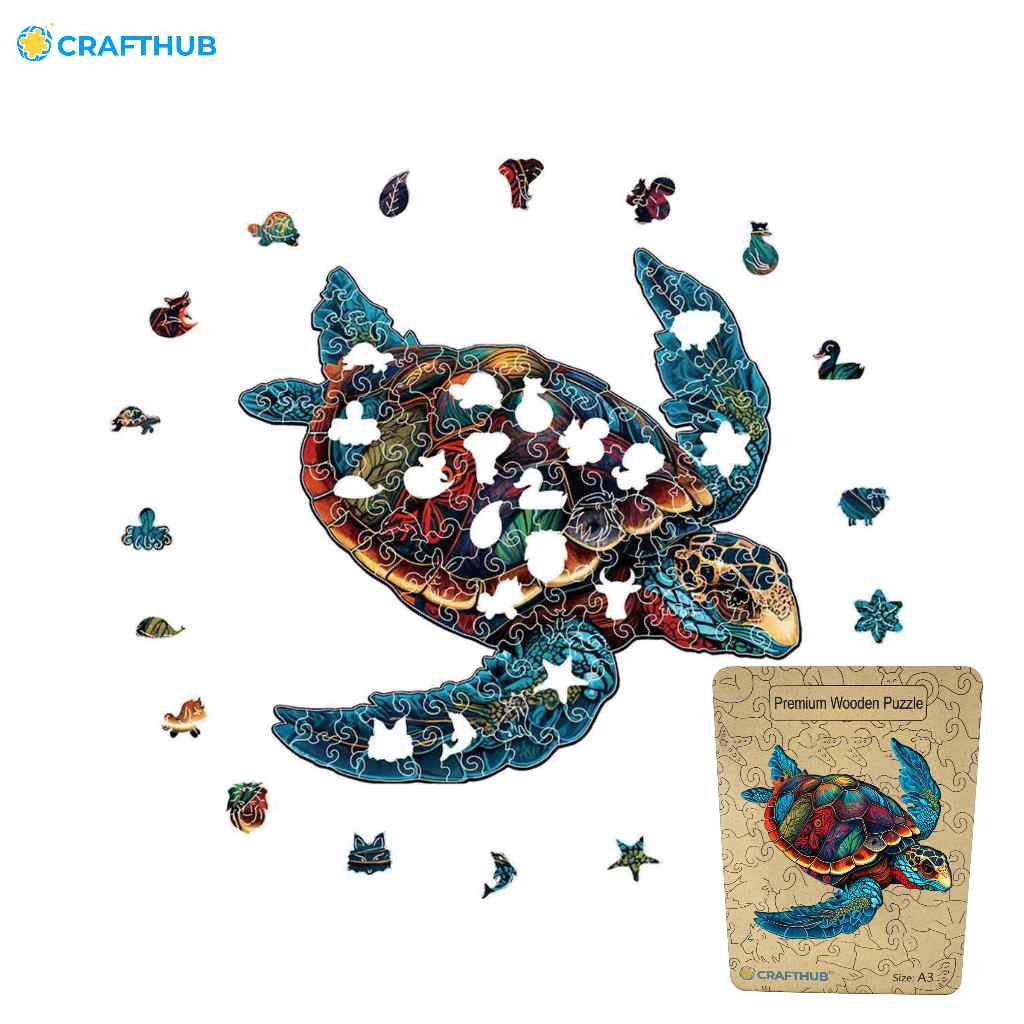 Crafthub Vibrant Sea Turtle - Ocean beauty Portrait Display | Thicker ...