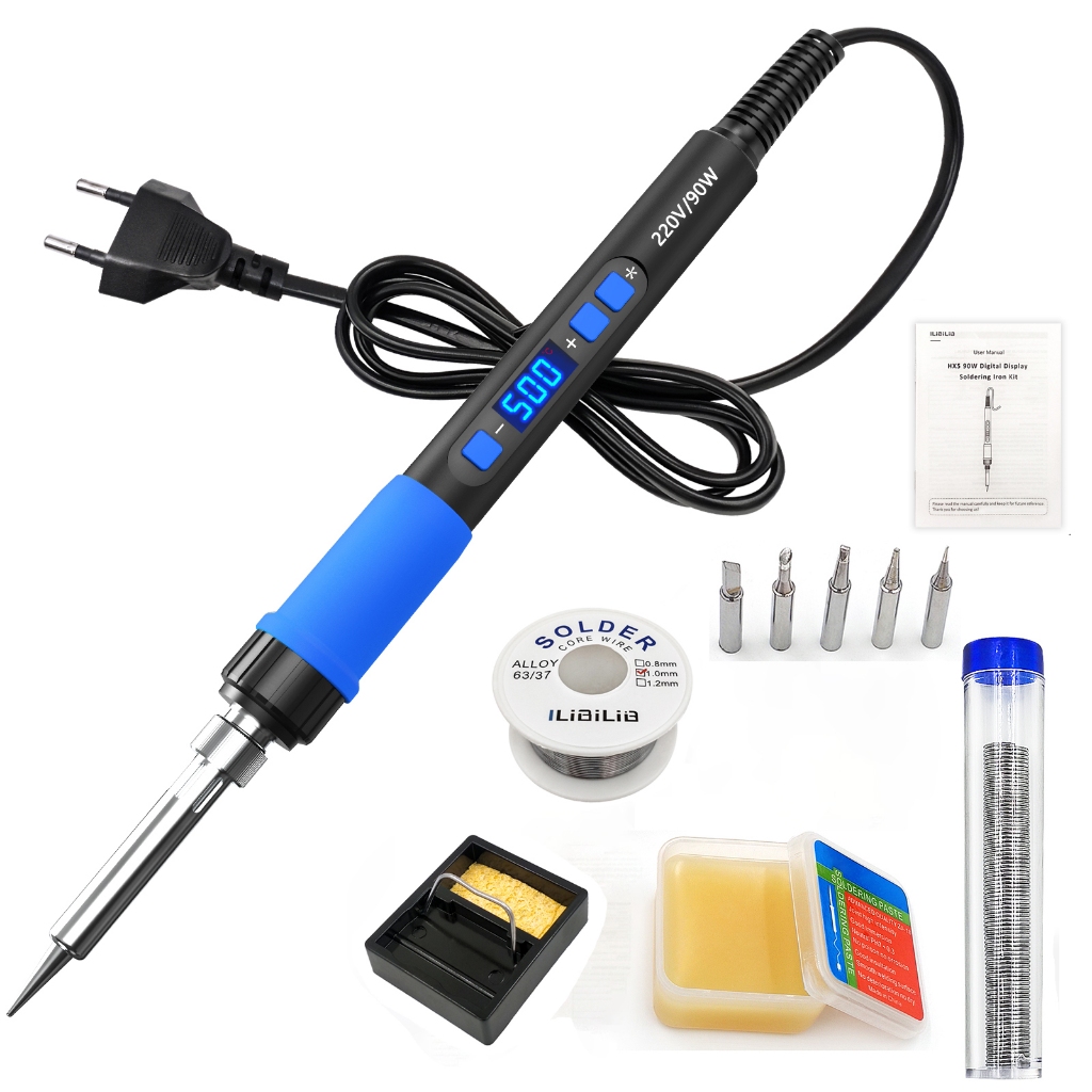 Soldering Iron Set 90W LCD Display °C/°F Conversion Auto Sleep