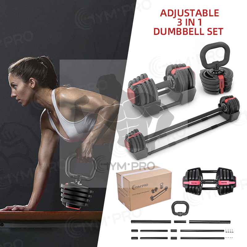 GYMPRO adjustable dumbbell 3 in 1multifunction muscle practise weight training equipment adjustable weight Shopee Malaysia