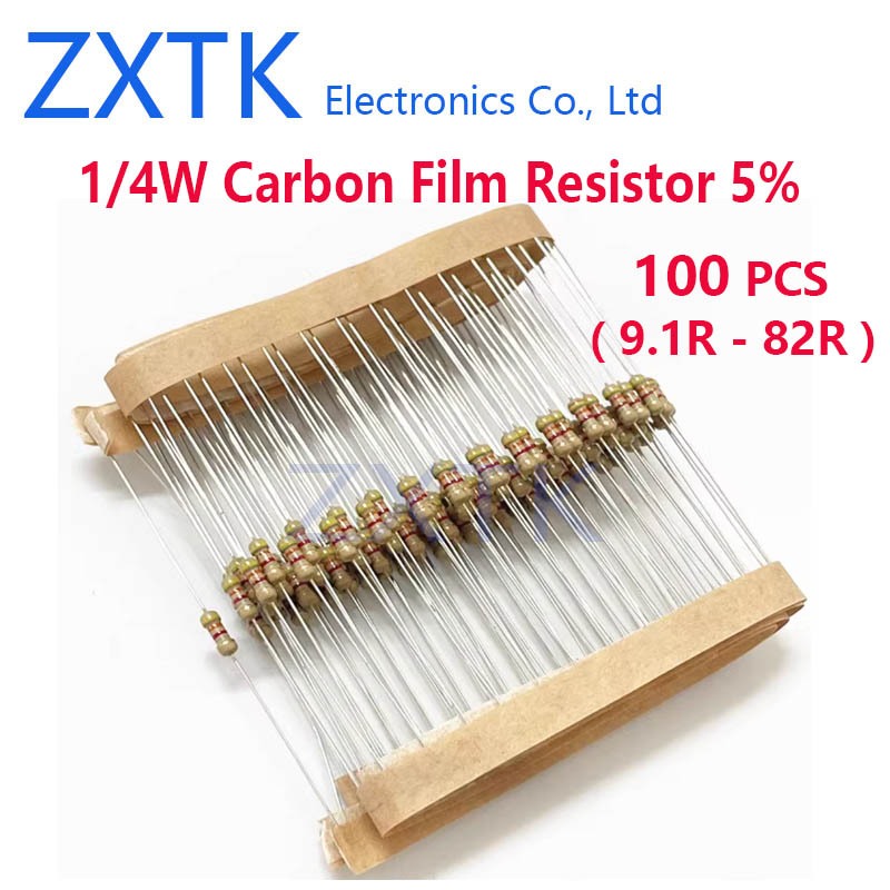 Résistance Carbone 1r8 1/4w 5% Mesures 2,3x6mm 1,8 Ohm 1/4w 1.8r1/4w