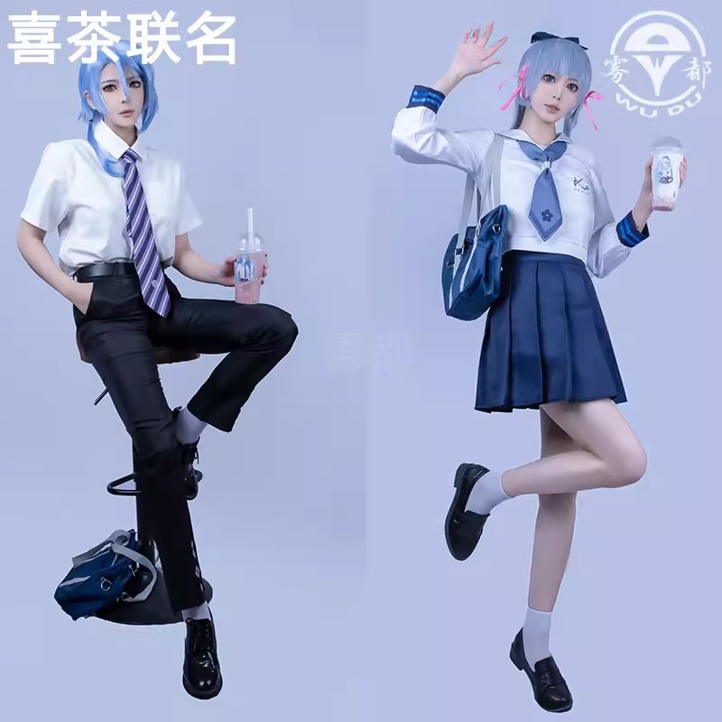 【ready Stock】genshin Impact X Heytea Cosplay Costumes Kamisato Ayaka