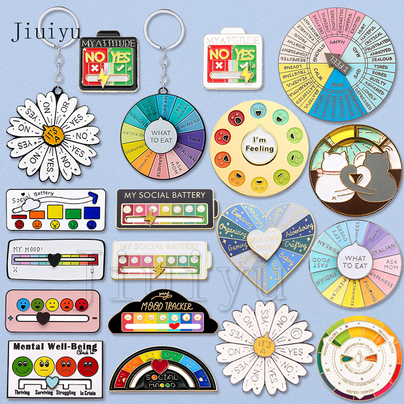Funny Pins Gift My Social Battery Pin Mood Tracker Brooch Cutie ...
