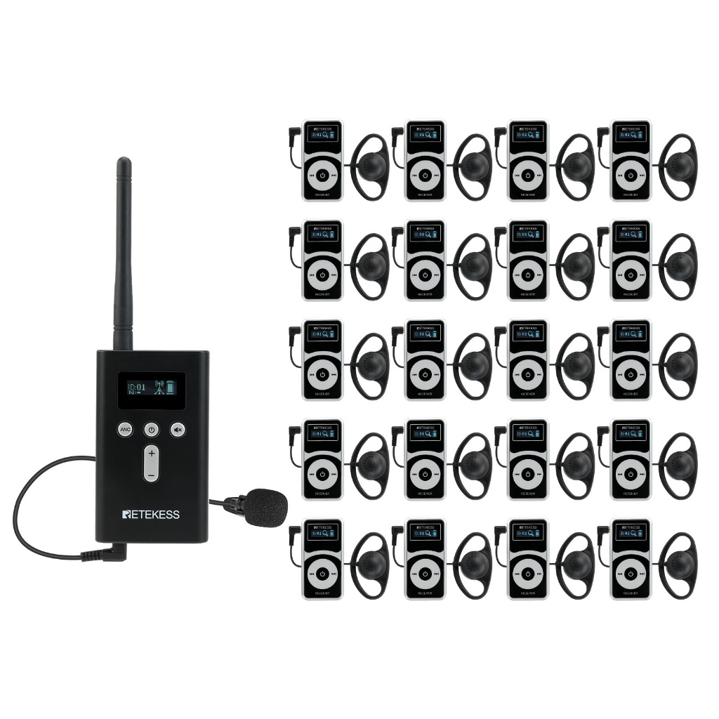 Retekess T130P Wireless Tour Guide System Headsets Assisted Listening ...