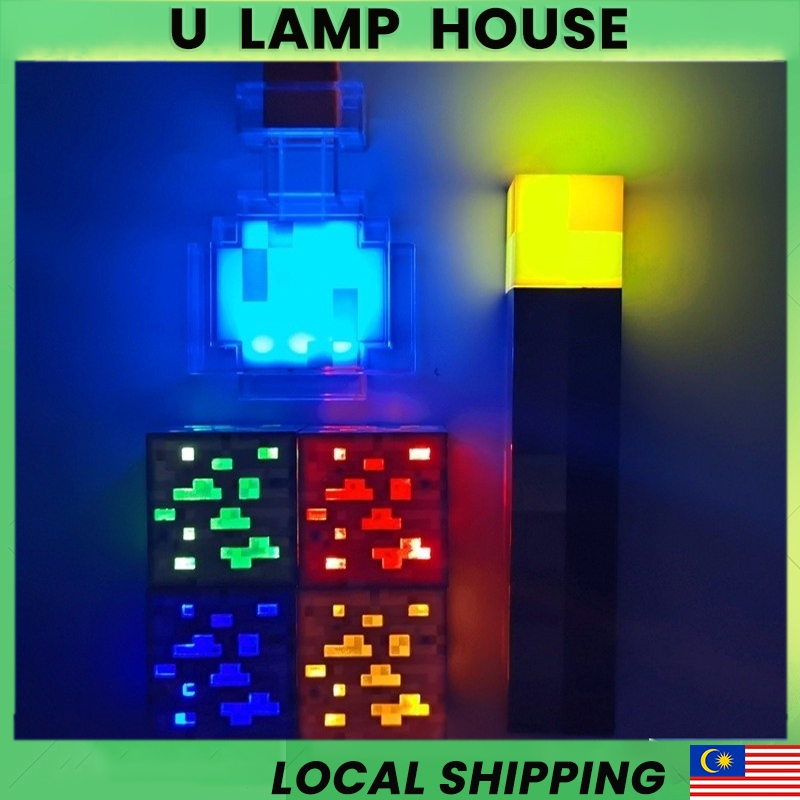 Flashlight Light Up Torch Minecraft 28CM High Brightness LED Minecraft