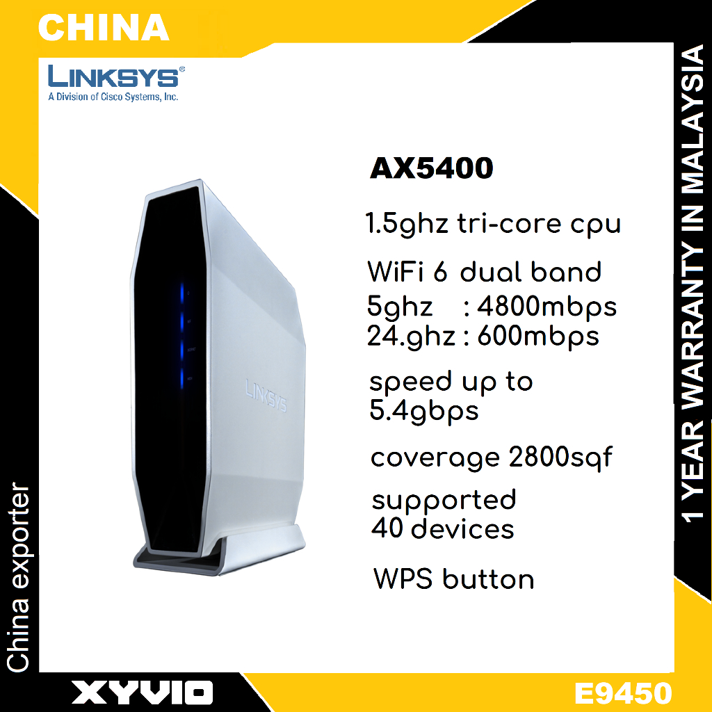 Linksys E9450 AX5400 WIFI6 Dual-band Gigabit Router | Shopee Malaysia