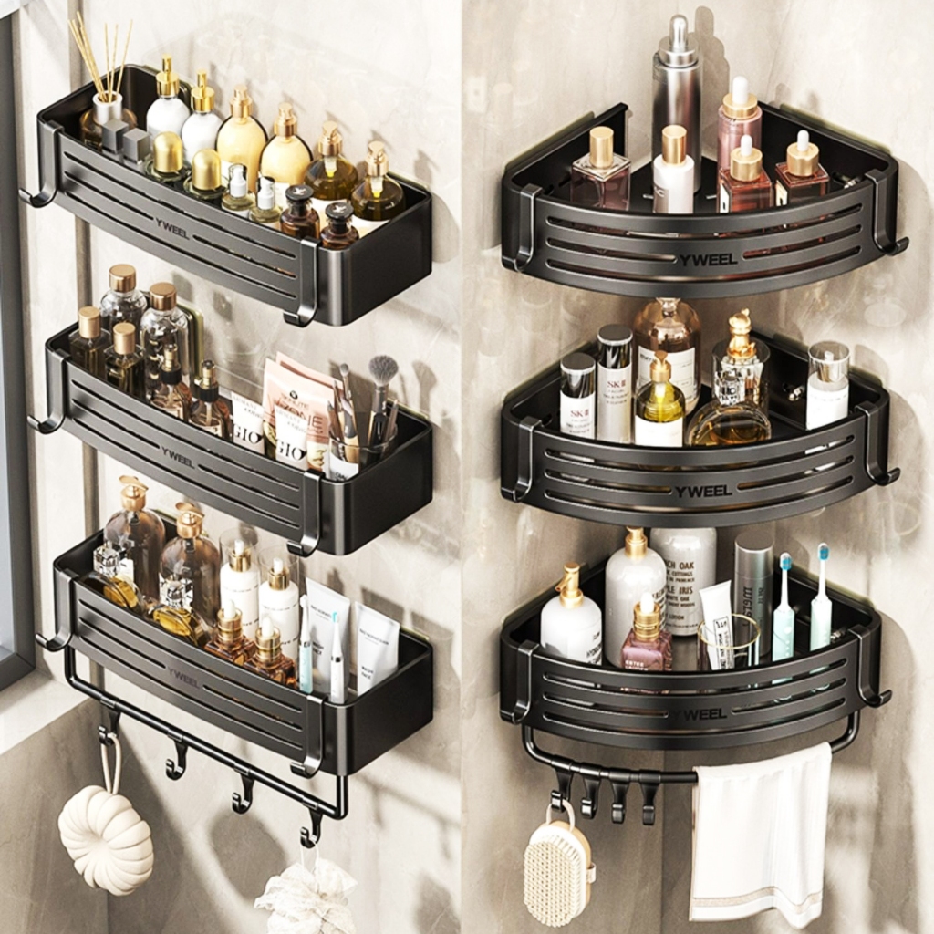 YUN JIE YA corner shelf no drill bathroom rack shelf bathroom organiser