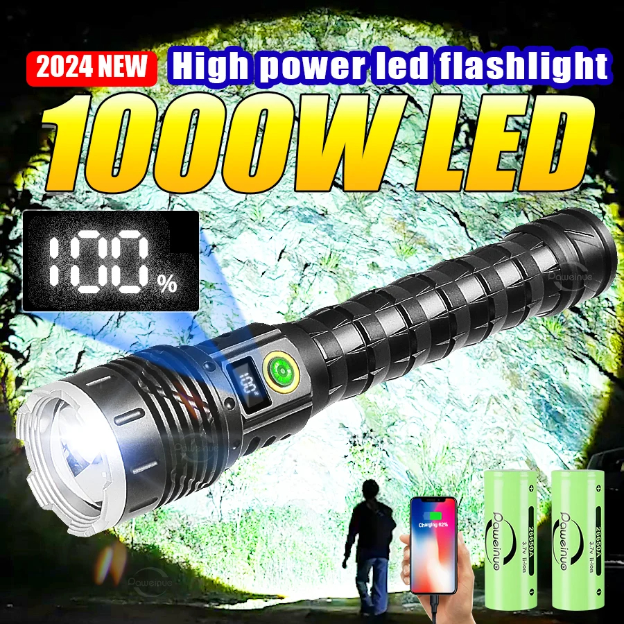 2024 flashtlight water proof torchlight powerful 1000000lm japan