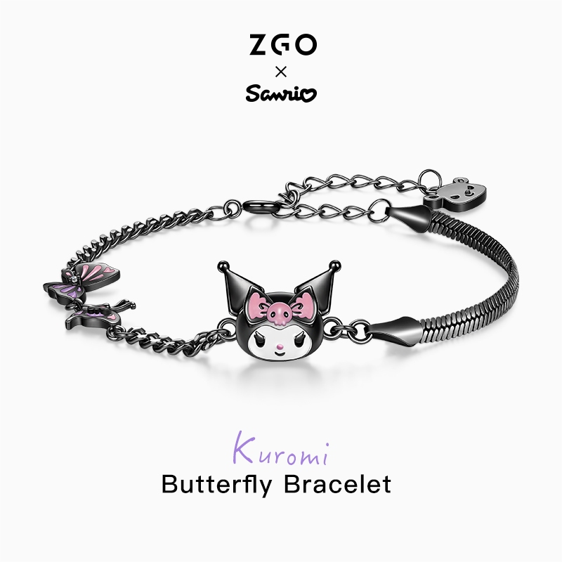 Bracelet Kuromi 19 Cm – Breloque Sanrio Ajustable – Accessoire De Fête Et Cadeau Enfant (1 Pièce)