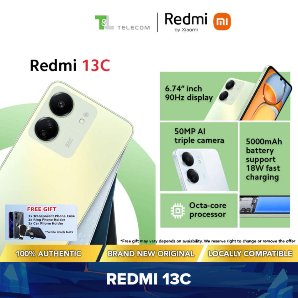 Xiaomi Redmi 13C 6+128GB/8+256GB | 6.74 90Hz Display | 50MP AI Triple ...