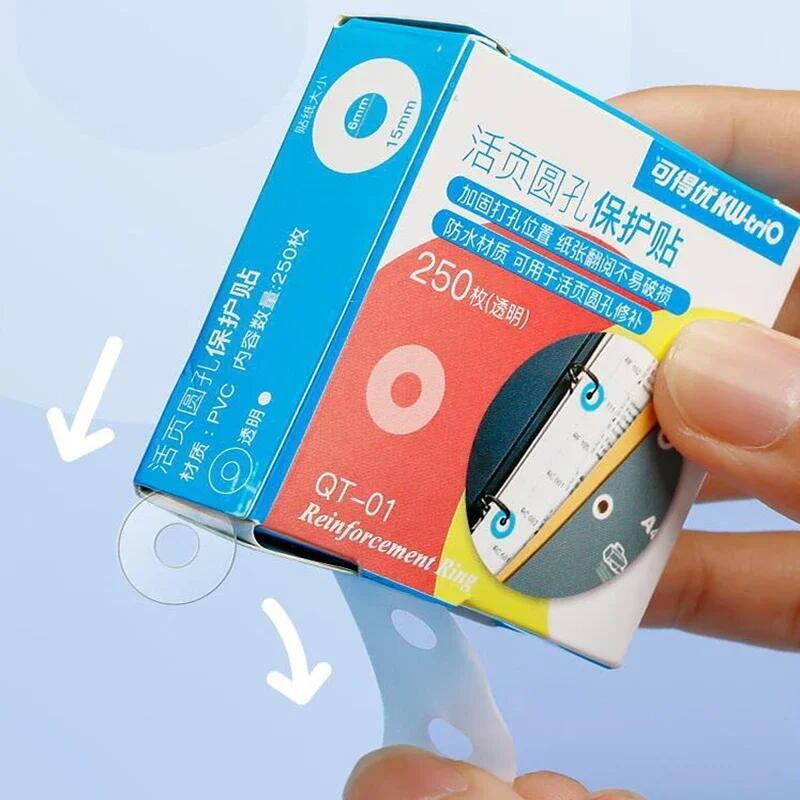 250pcs/box Hole Punch Protector Labels Sticker Loose Leaf Paper Hole ...