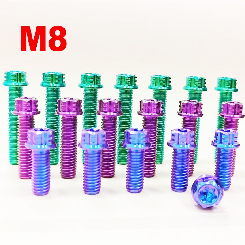 4Pcs Titanium Bolt Flange Torx Head M8 M10 X 20 25 30mm Screw Bolt For