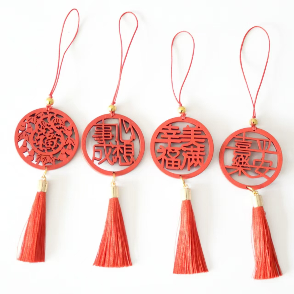 Chinese New Year Decorations Chinese New Year Wooden Hollowed Out Hang ...