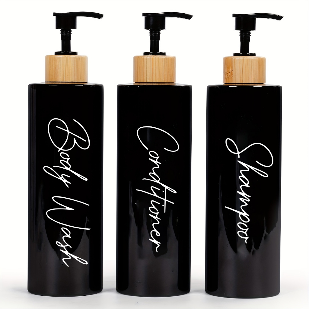 Stijlvolle shampoo en conditioner dispenser set van 3