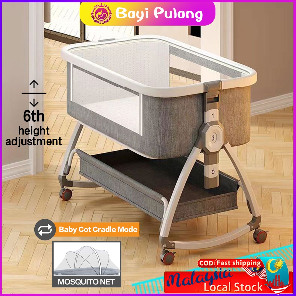 katil baby murah newborn Foldable Baby Cot baby side bed Adjustable